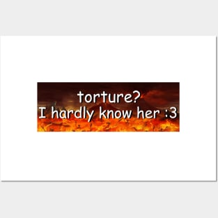 Torture? I Hardly Know Her Bumper Sticker Posters and Art